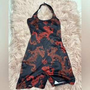 Dragon print romper
